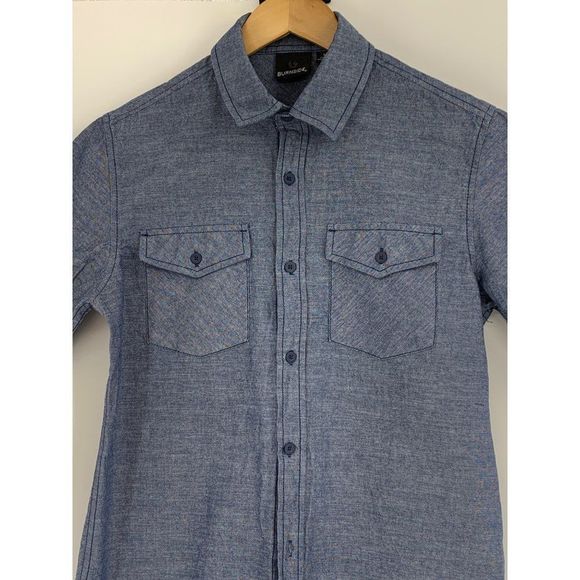 Mens Burnside Button Shirt Short Sleeve Chenile Southwest Logo Medium 0997 - Picture 2 of 6